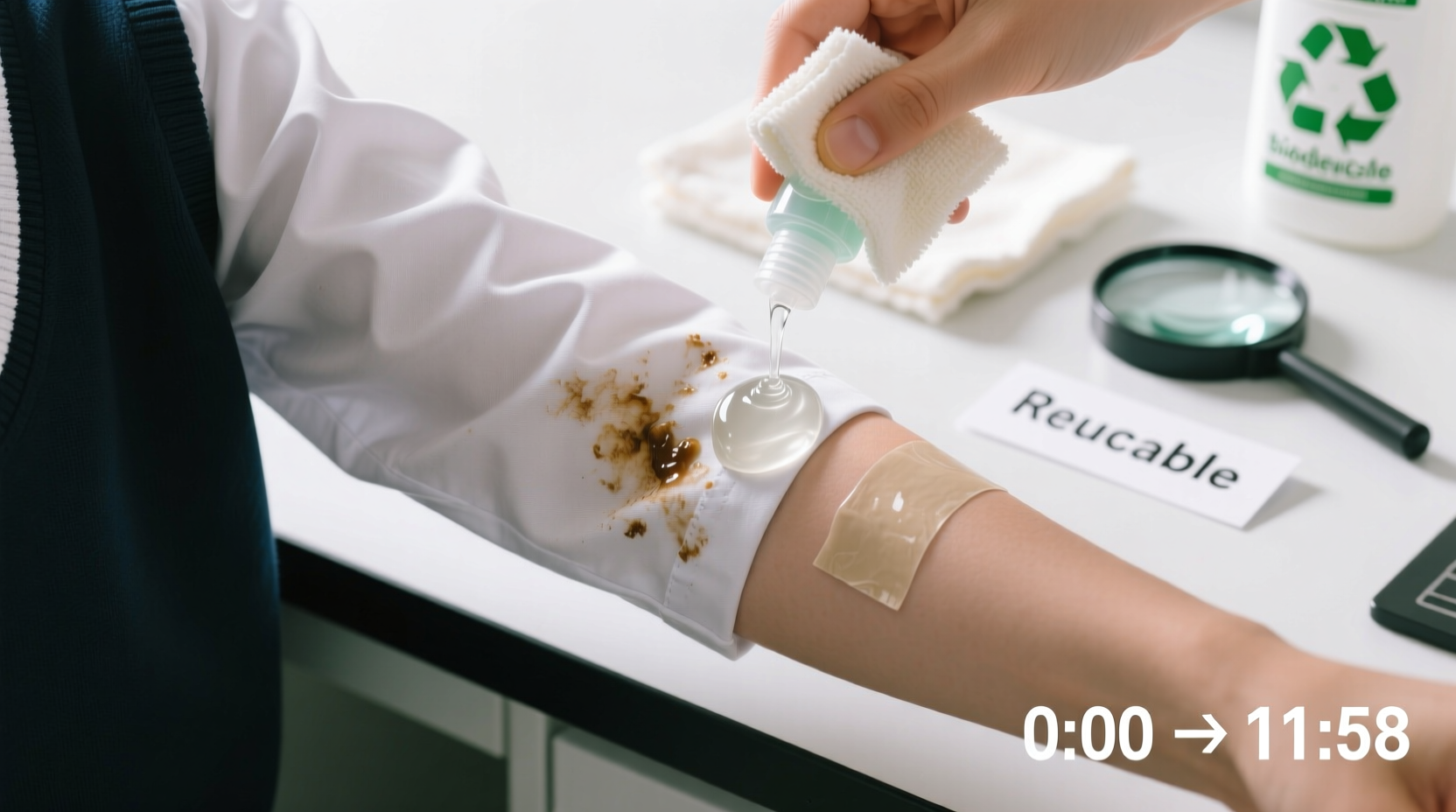 remove adhesive residue from uniforms safely
