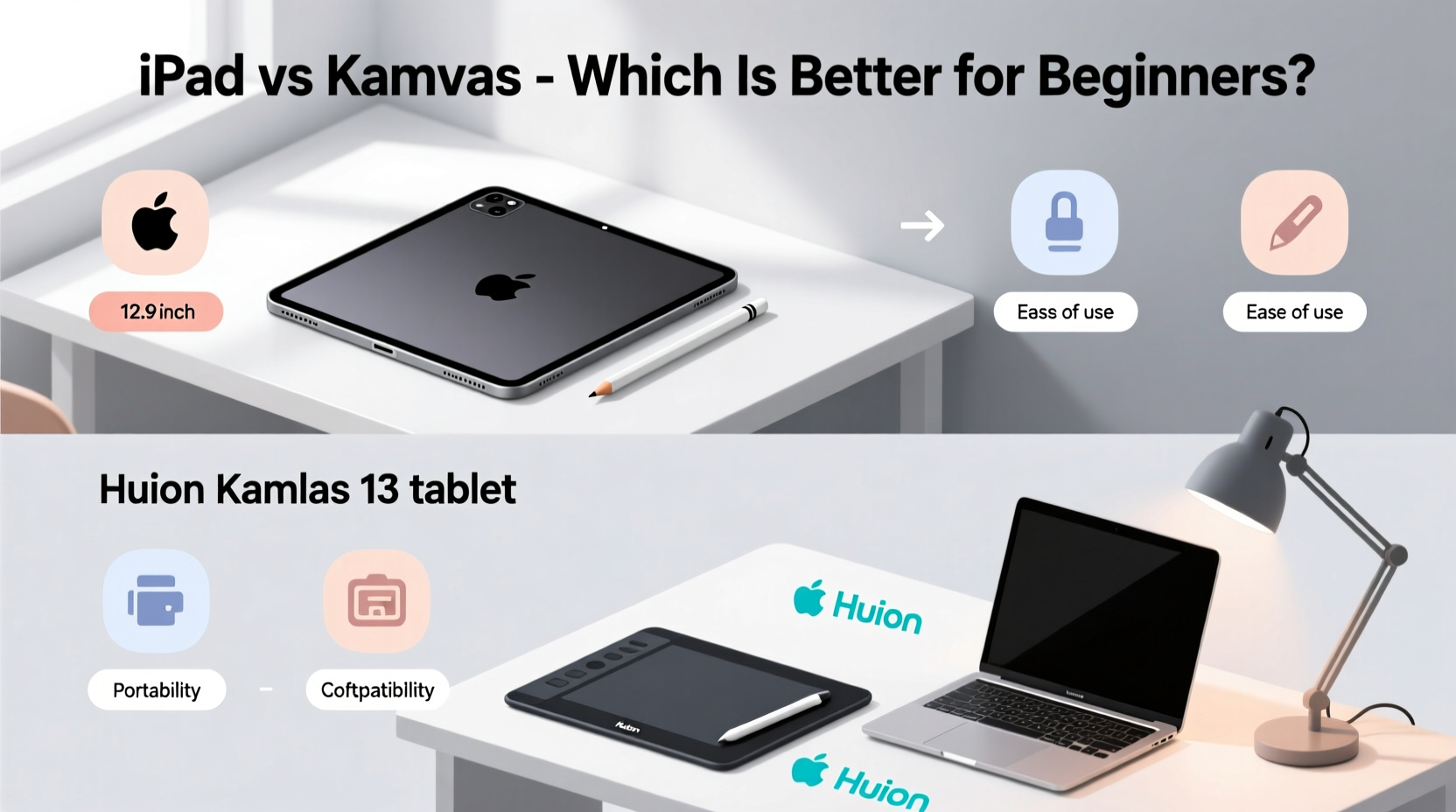 tablet for digital art beginners ipad vs huion kamvas comparison
