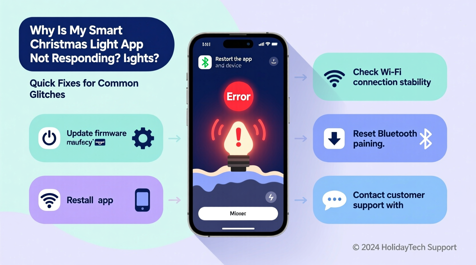 why is my smart christmas light app not responding quick fixes for common glitches