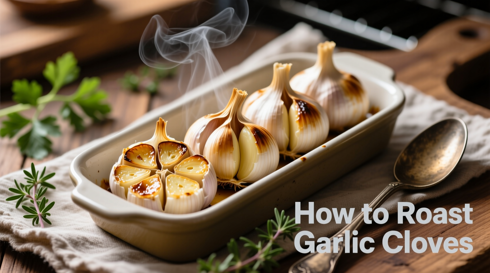 Verschiedene Knoblauchsorten für das Rösten