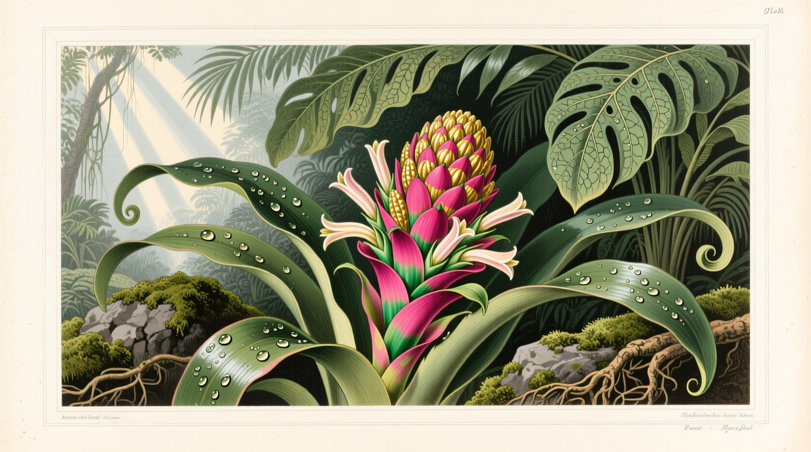 blooming bromeliads
