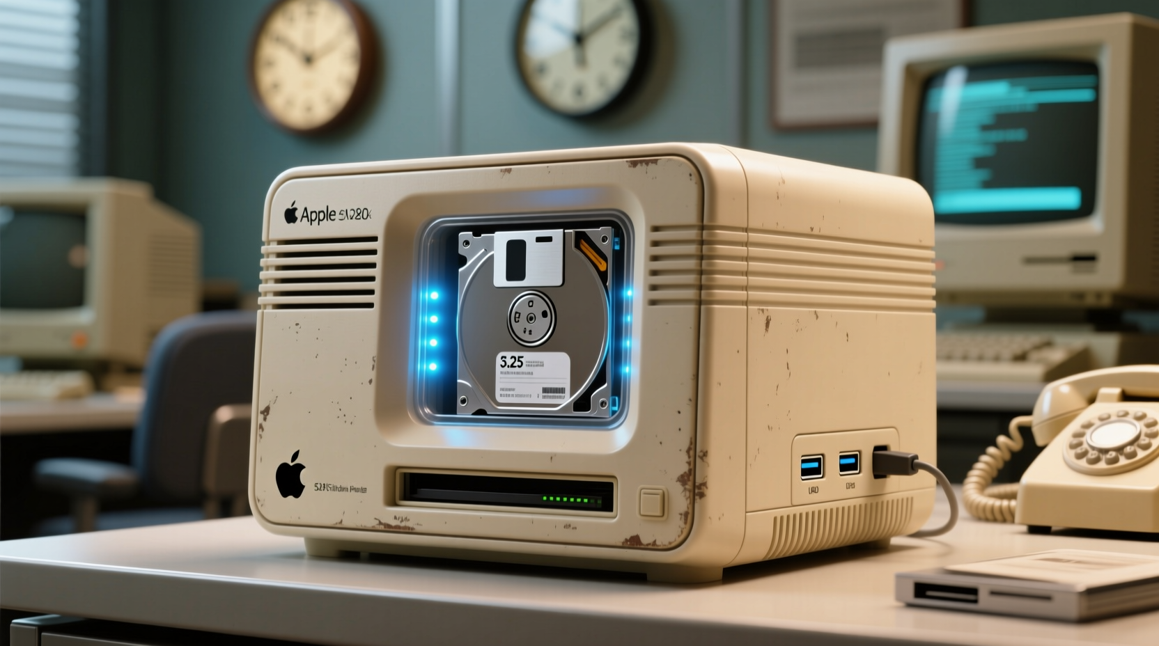 retro apple floppy drive as hdd enclosure