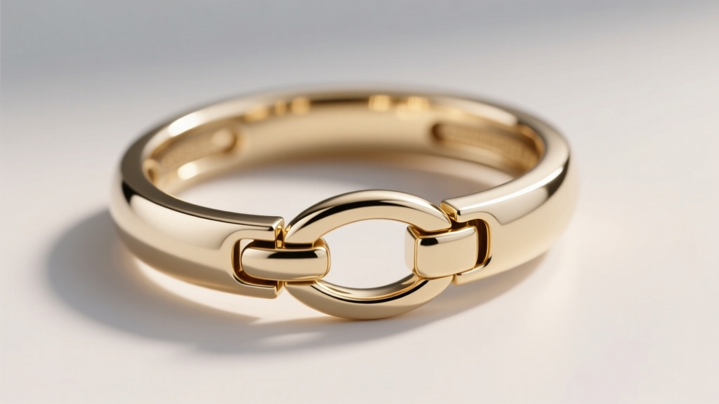 Close-up of an open 18k white gold box clasp with double safety catch, showing the V-tongue tension bend and laser-welded hinge.