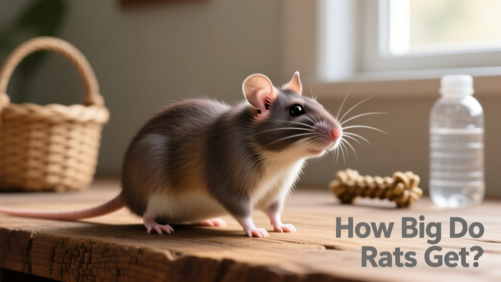 Side profile of a healthy rat showing proper body shape: tapered neck, visible waist, and lifted belly