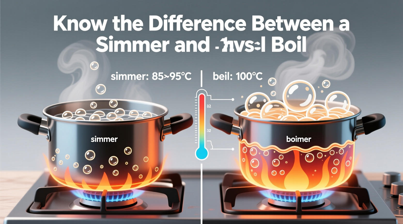 know the difference between a simmer and a boil with th