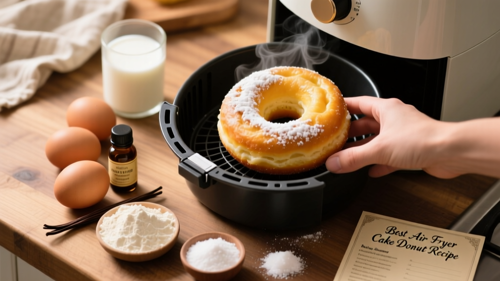 Best Air Fryer Cake Donut Recipe (Crispy & Tender!)