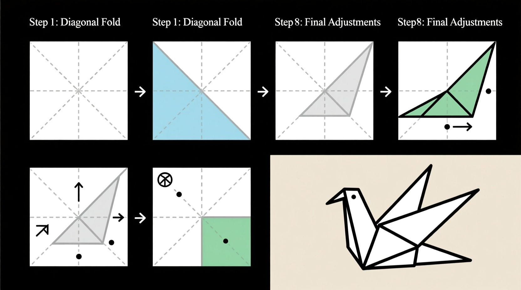 how to fold an origami bird