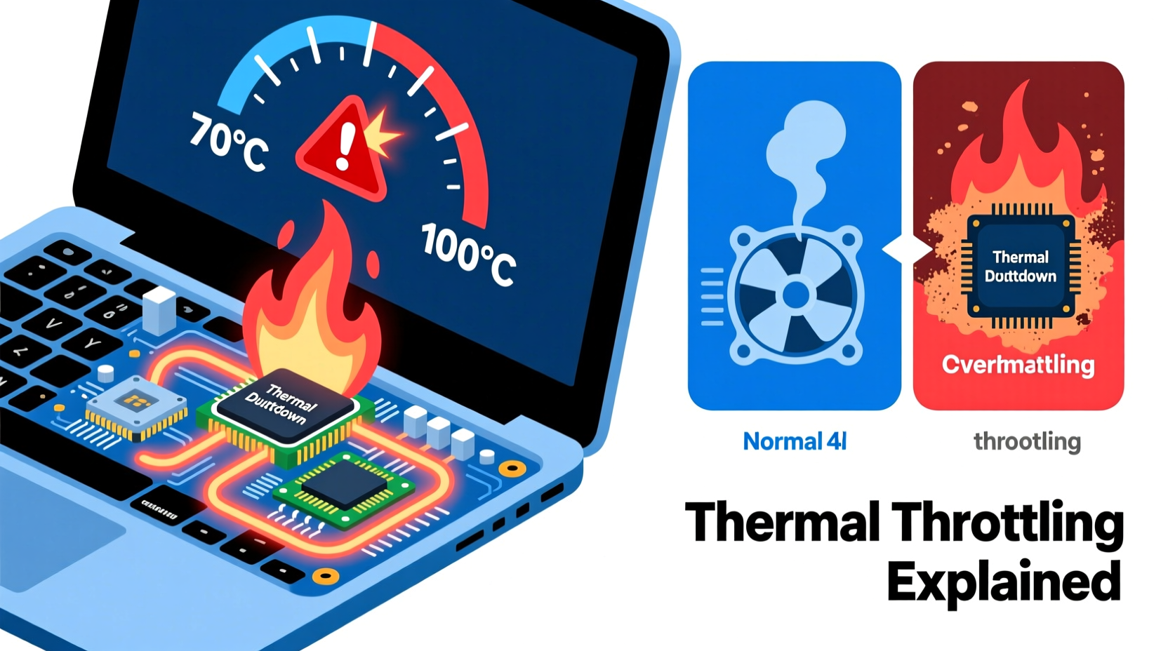 why does my laptop shut down unexpectedly under load thermal throttling explained