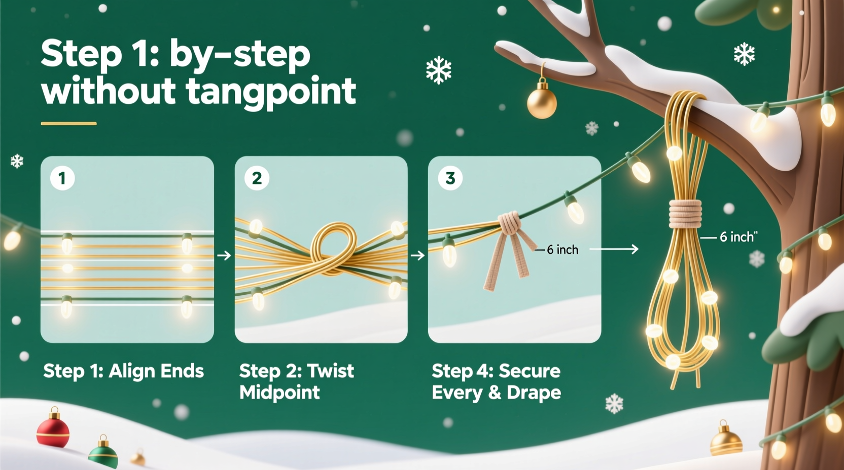 how to layer multiple strands of christmas lights evenly without tangling