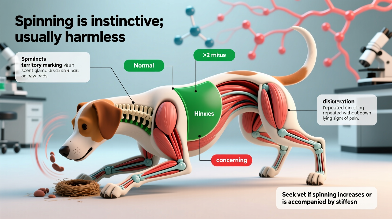 why does my dog spin before lying down what it means and when to be concerned