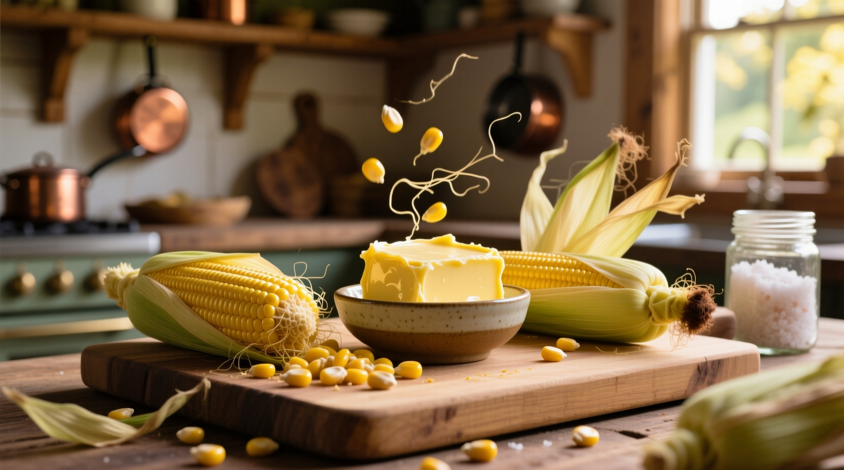 make corn flavored butter with cobs and husks