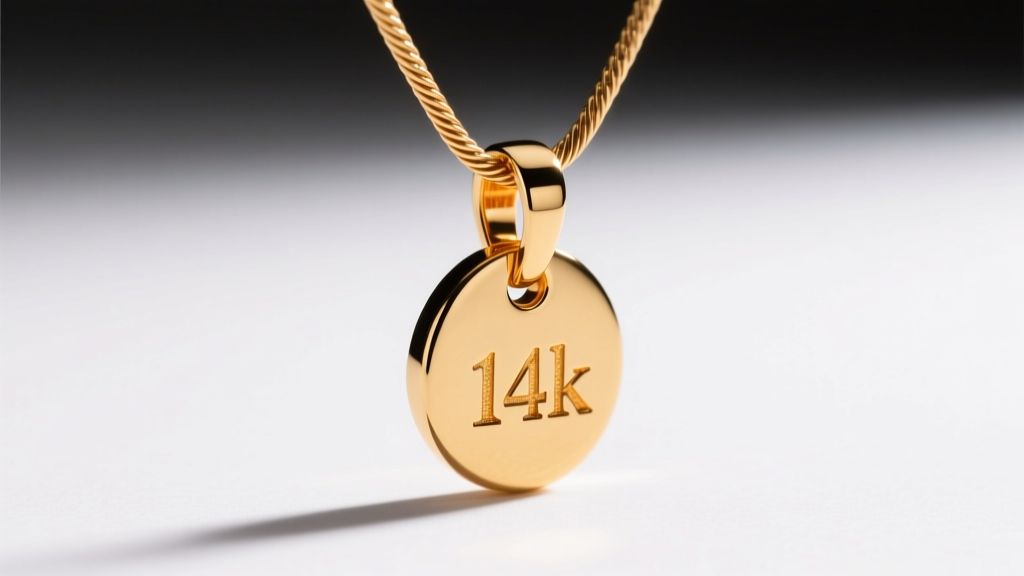 Macro of a 14k gold name drop necklace on a cable chain, showing a laser-welded jump ring under bright studio lighting.