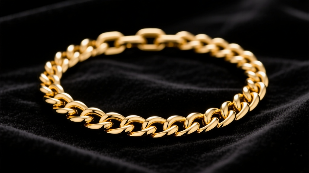 10mm 18k yellow gold Cuban link chain on black velvet under studio lighting, highlighting heavy interlocking metal links.