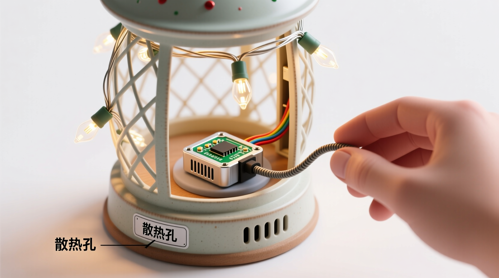 how to hide christmas light controllers inside decorative lanterns without overheating or signal loss