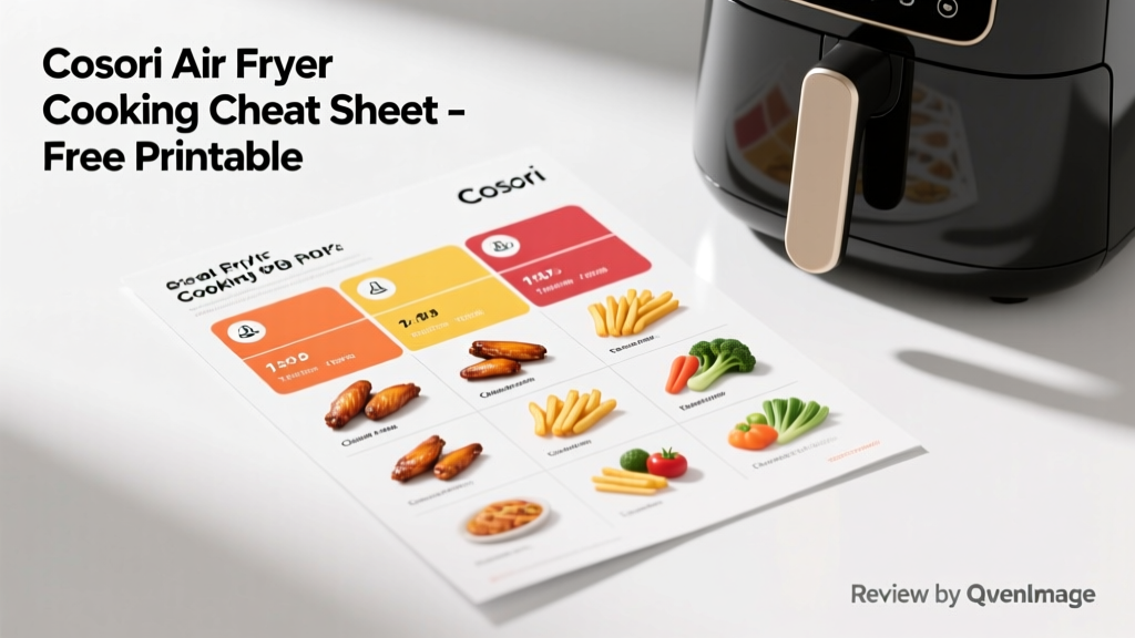 Cosori Air Fryer Cooking Cheat Sheet: Free & Printable