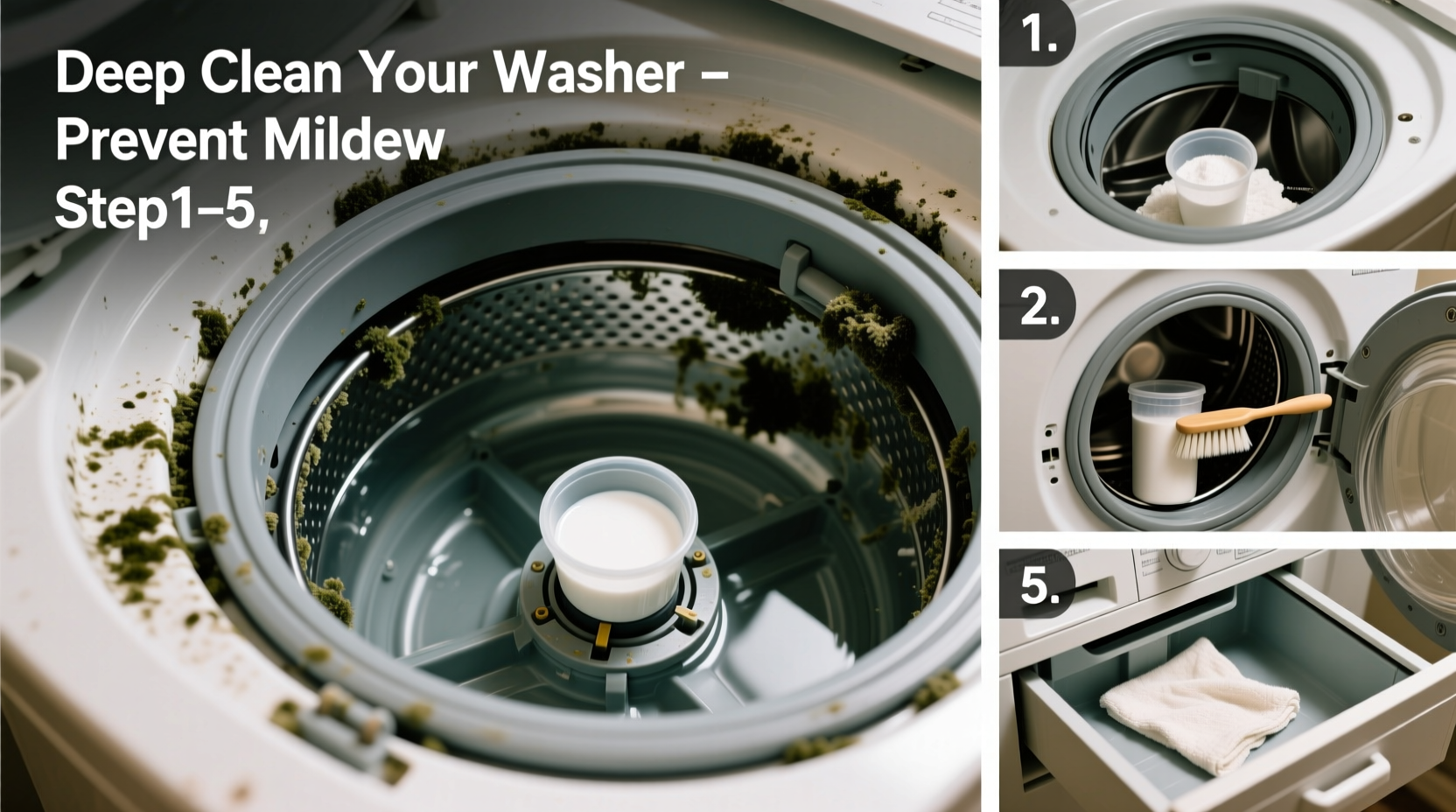 how to deep clean a top load washer that smells like mildew
