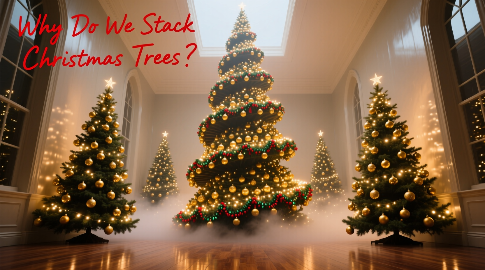 why do people stack multiple christmas trees in one room