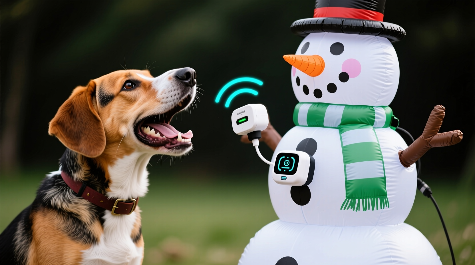 why does my dog bark exclusively at inflatable snowmen with motion sensors but ignores static ones