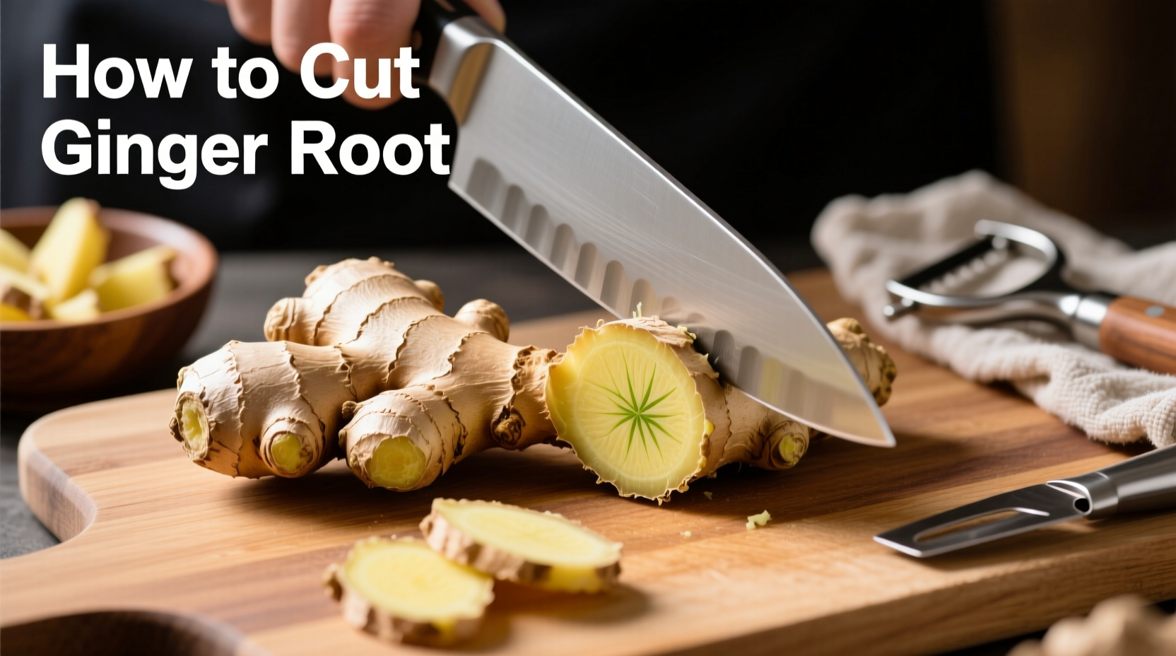 Richtige Halteposition beim Ingwer reiben