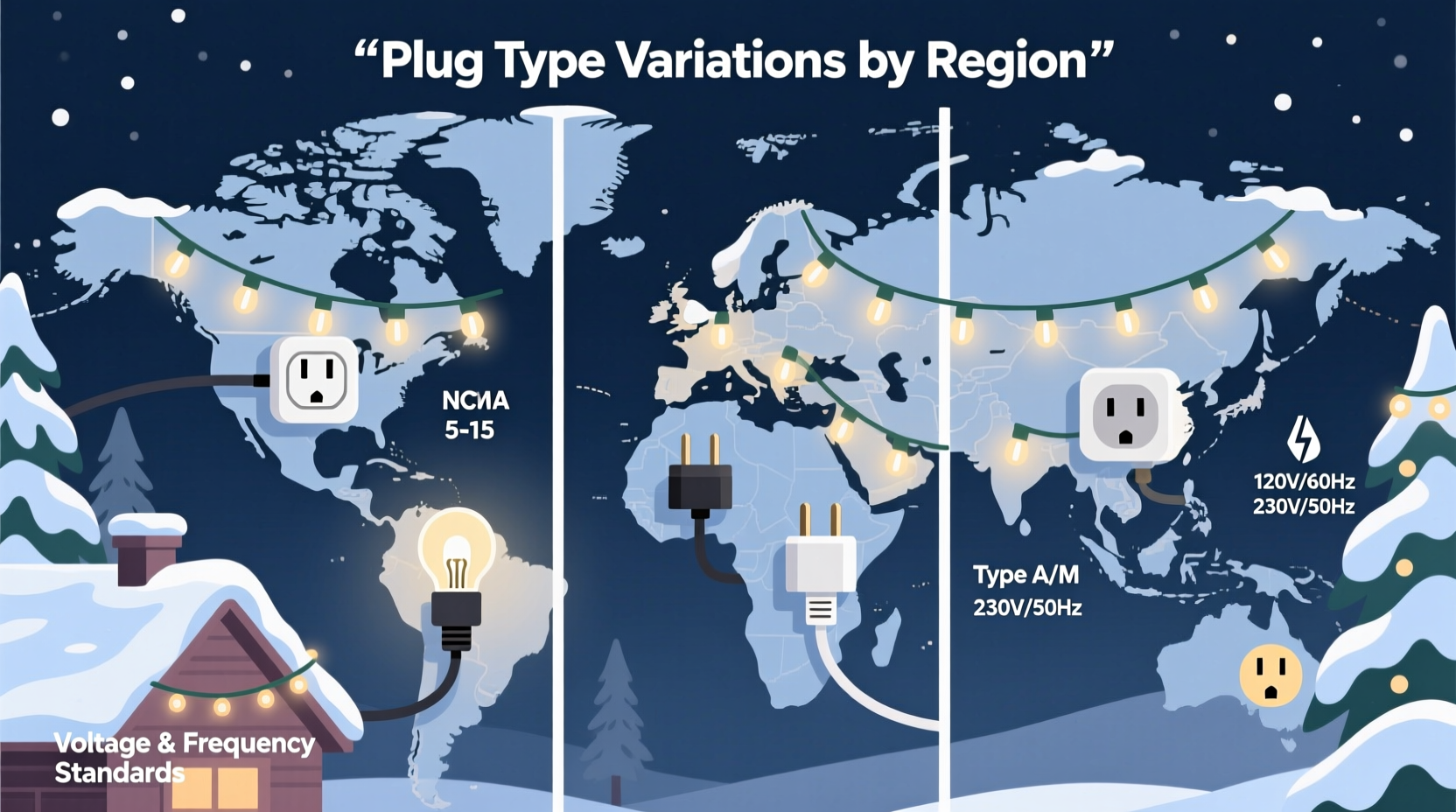 why do christmas lights have different plug types regional differences