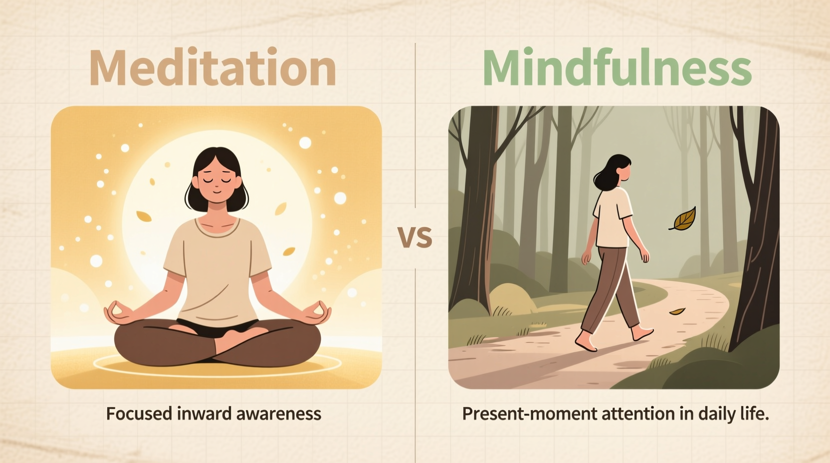 meditation vs mindfulness understanding the subtle differences in practice