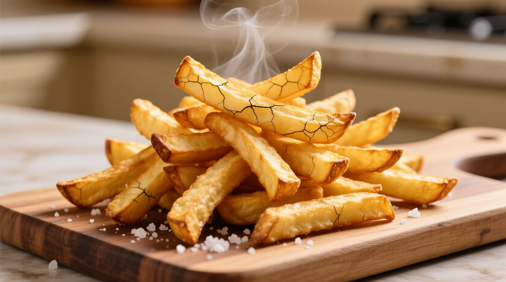 Perfectly golden air fried frozen french fries