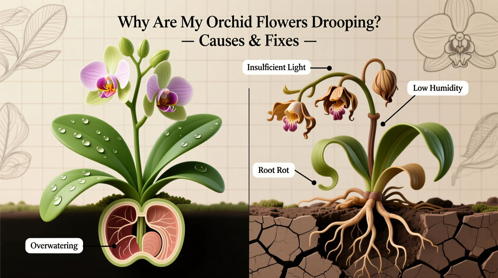 5 Reasons Orchid Flowers Droop | TheHomeSprouts