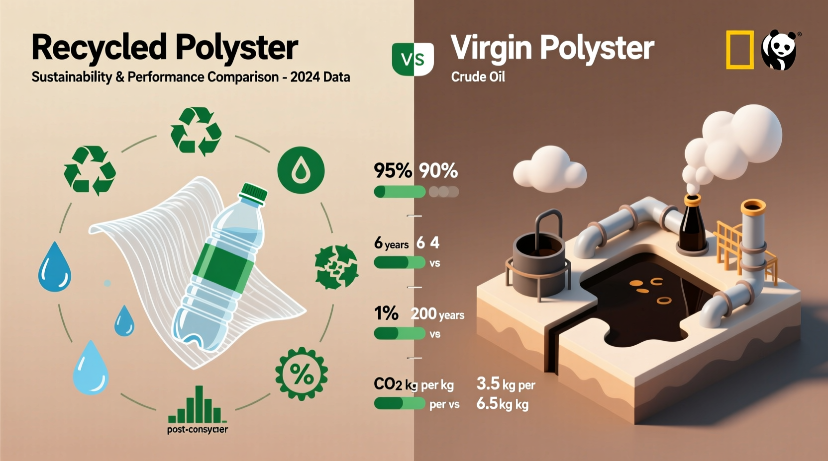 recycled polyester vs virgin polyester sustainability and performance compared