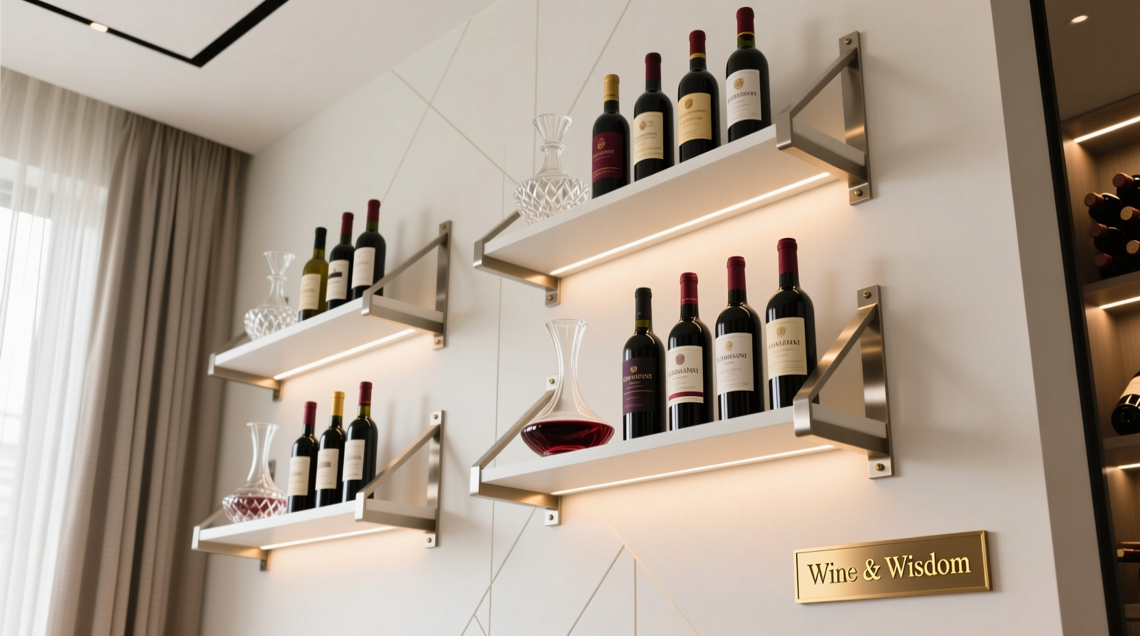 floating wine shelves for apartments secure and stylish display ideas
