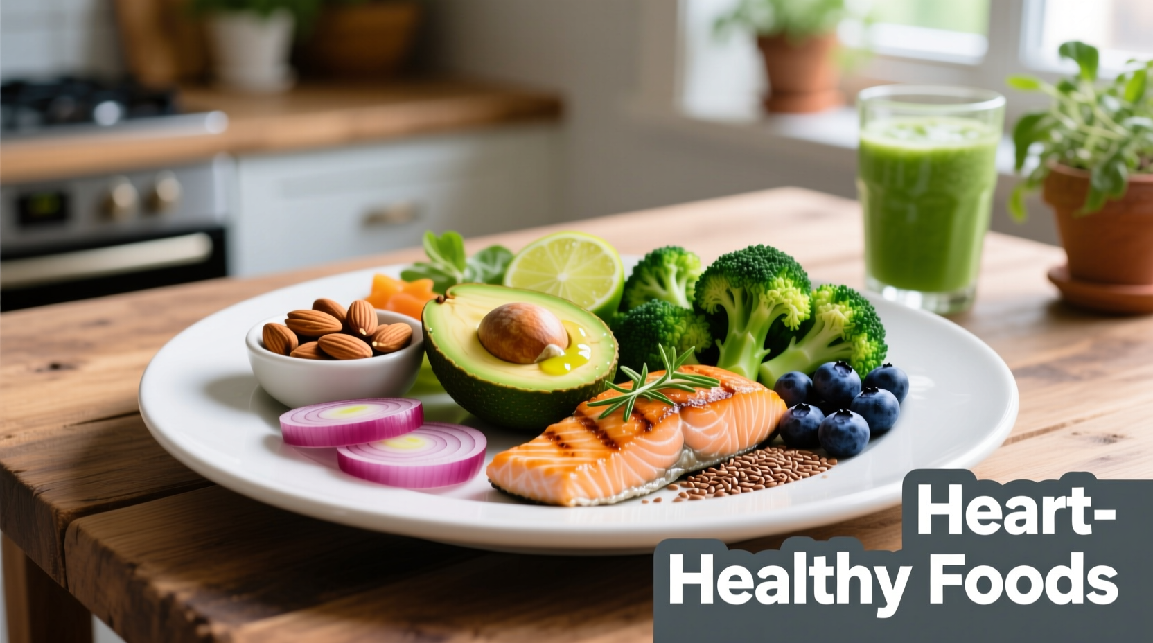 Colorful plate of cholesterol-lowering foods