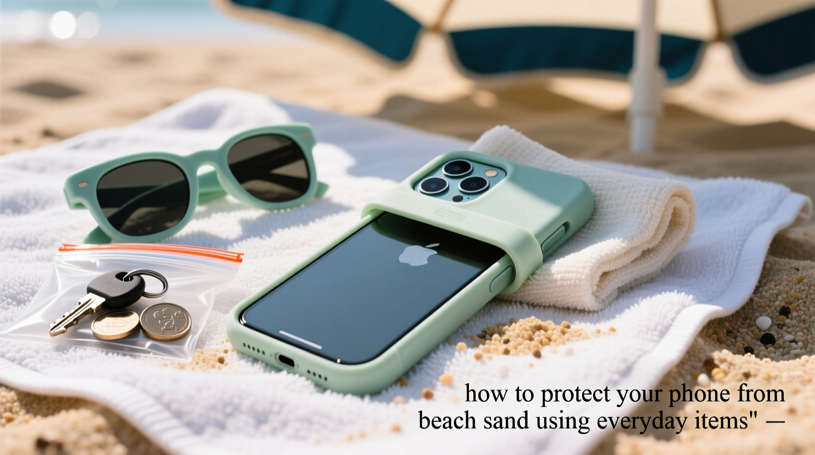 how to protect your phone from beach sand using everyday items