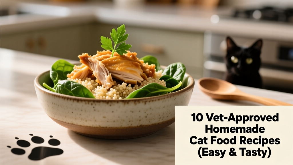 Bowl of golden-brown shredded chicken mixed with vibrant green spinach and creamy quinoa, garnished with a single parsley leaf