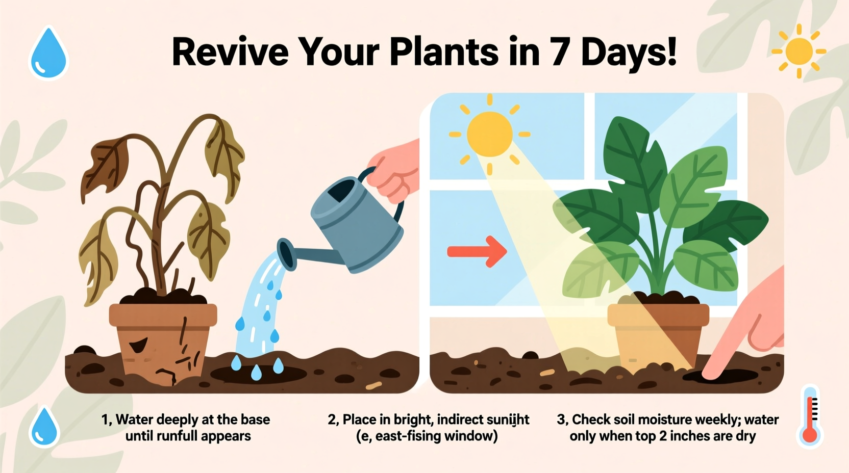 how to revive dying houseplants with simple water and light fixes