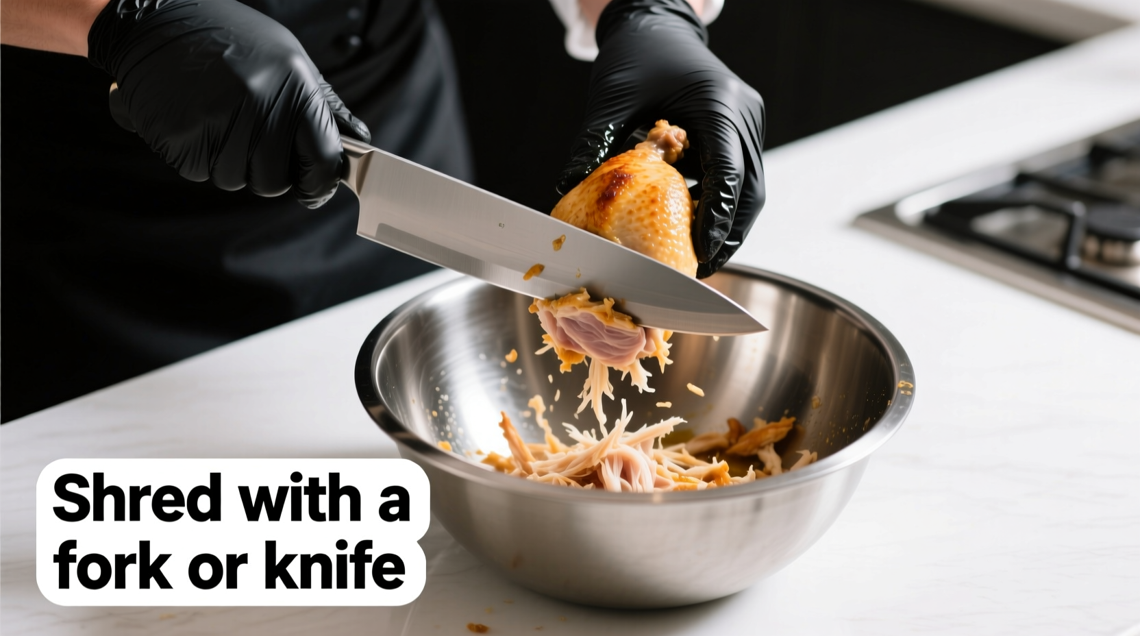 how to shred cooked chicken