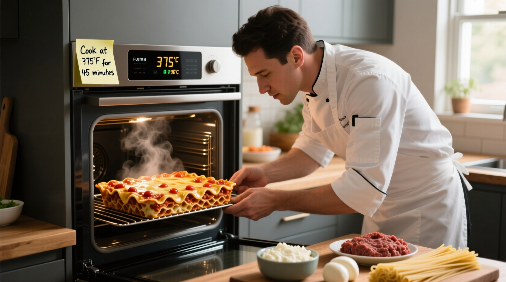 what temperature do you cook lasagna