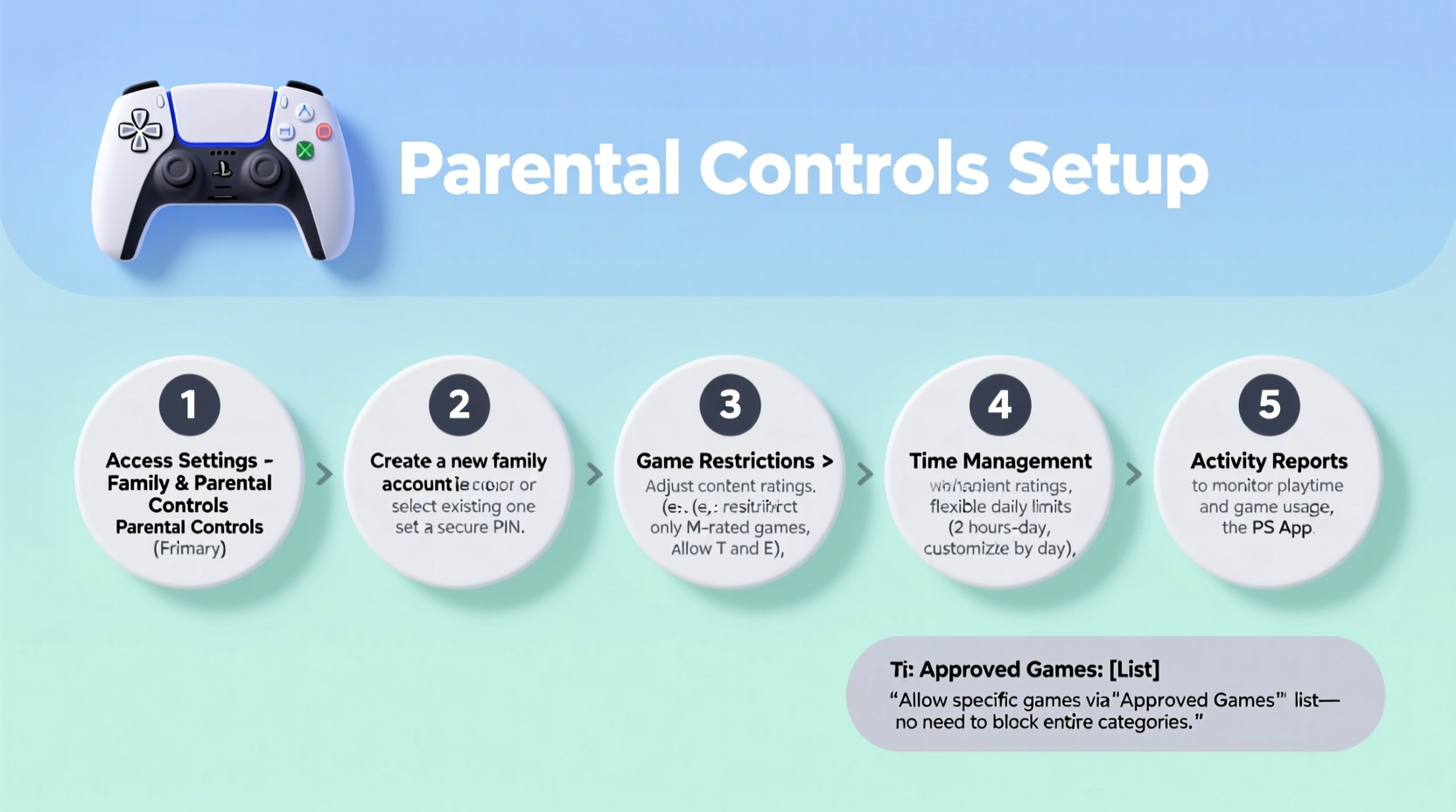 how to set up parental controls on a ps5 without limiting game access too much