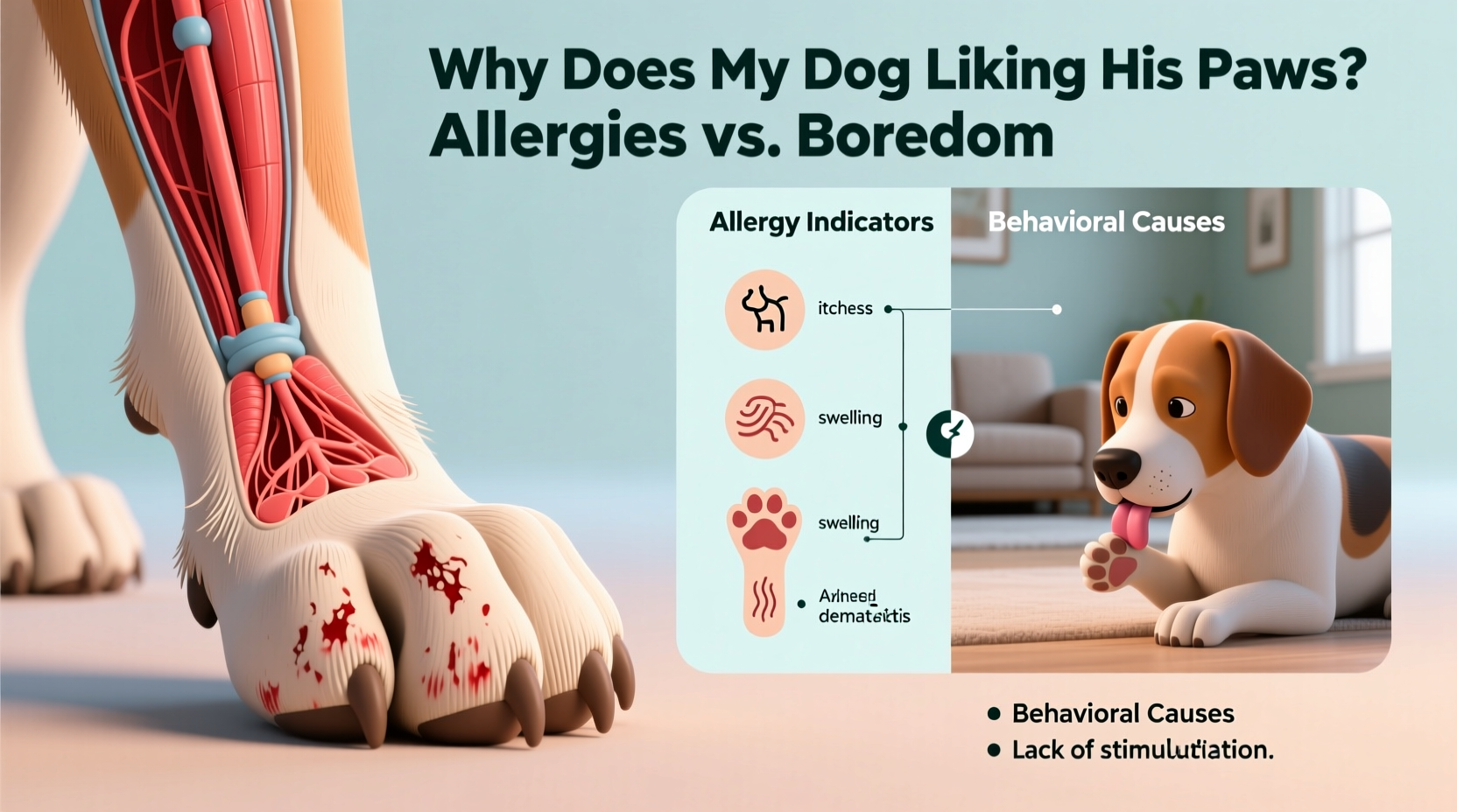 why does my dog lick his paws constantly allergy vs boredom