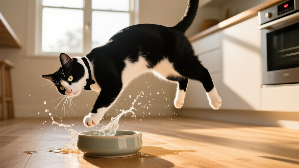 Cat Keeps Flipping Over Water Dish