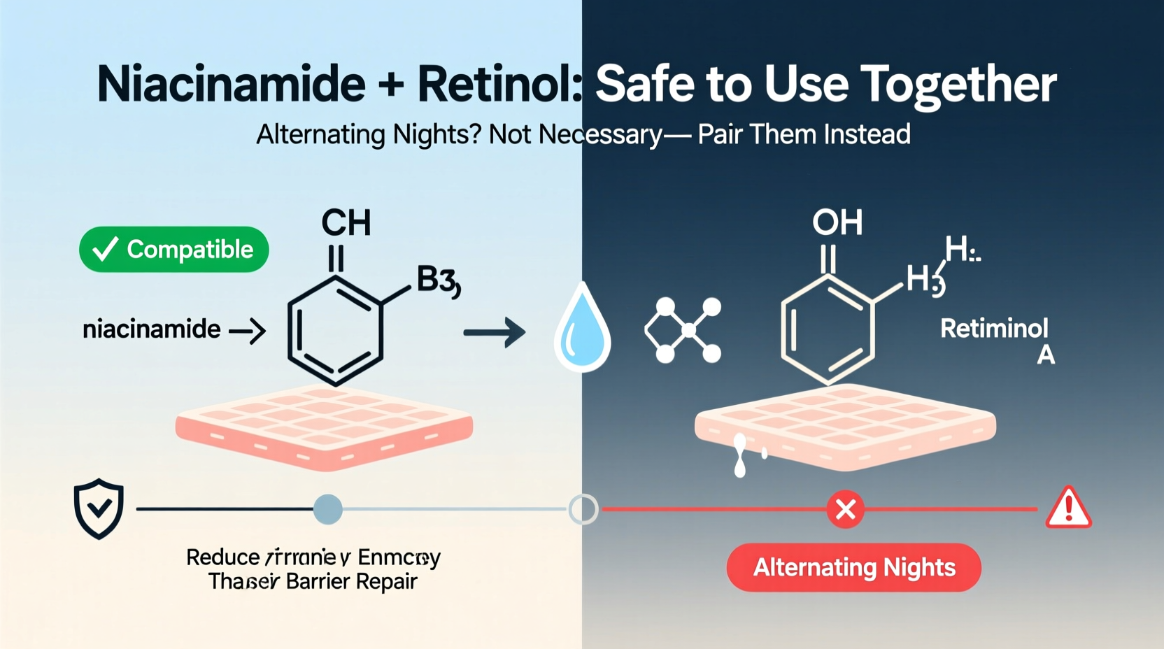 is niacinamide compatible with retinol or should you alternate nights