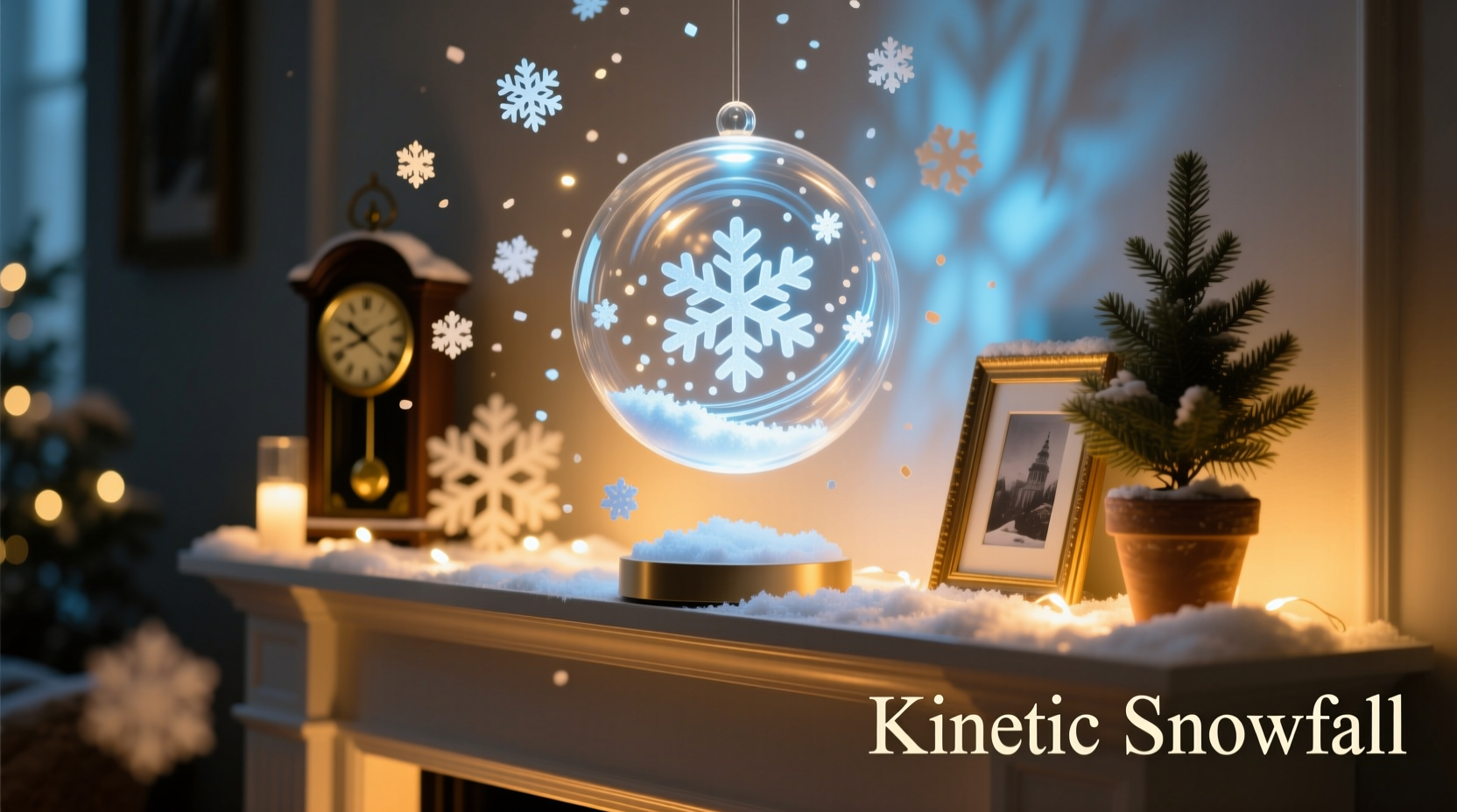 how to make a kinetic snowfall light effect for your mantel display