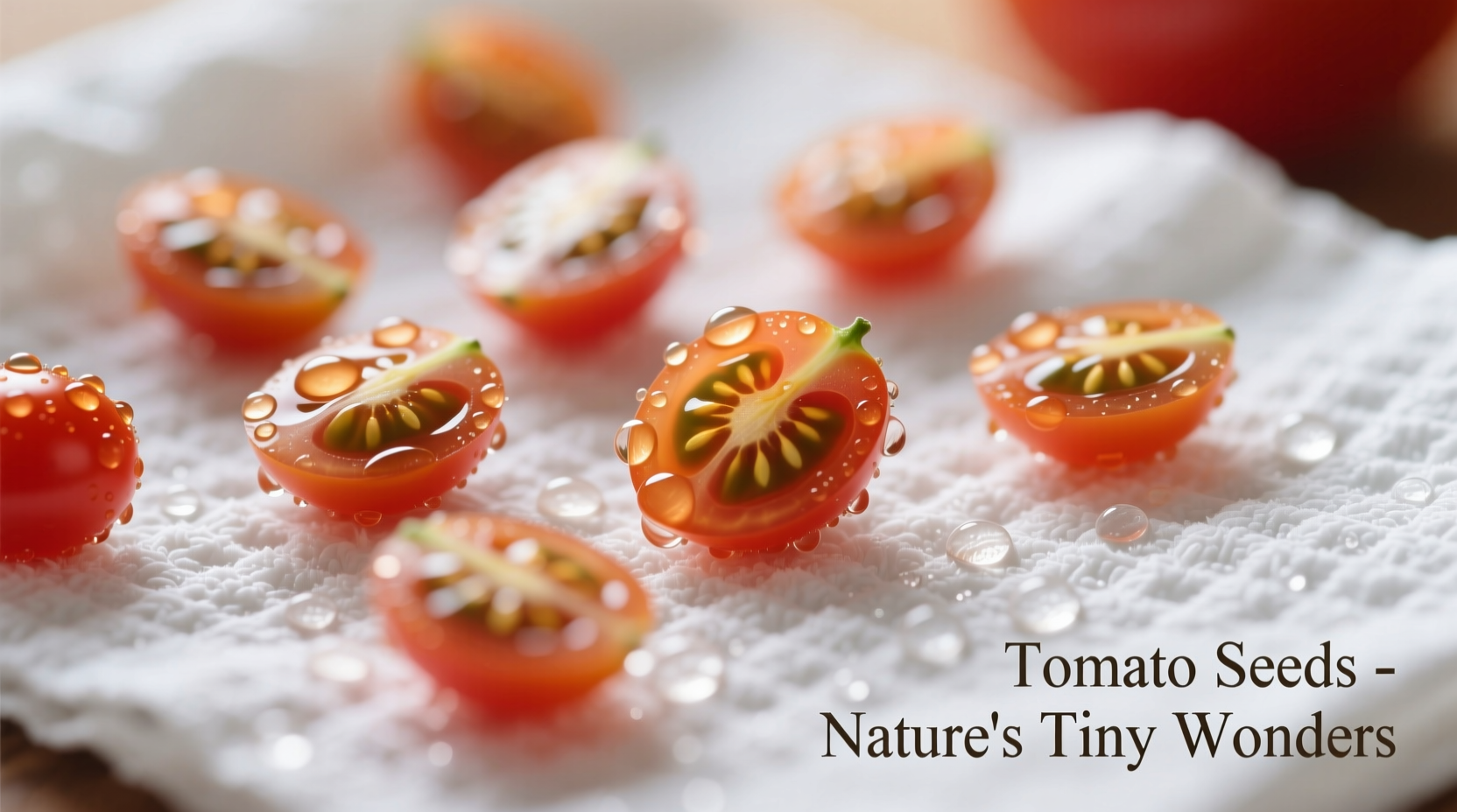Close-up of tomato seeds on paper towel