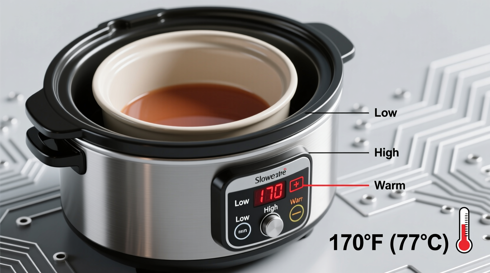 on a slow cooker what temperature is low