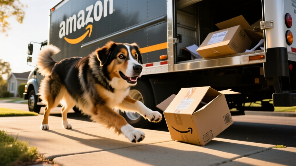 Watch This Large Dog's Bold, Adorable Attempt To Steal an Amazon Delivery Truck