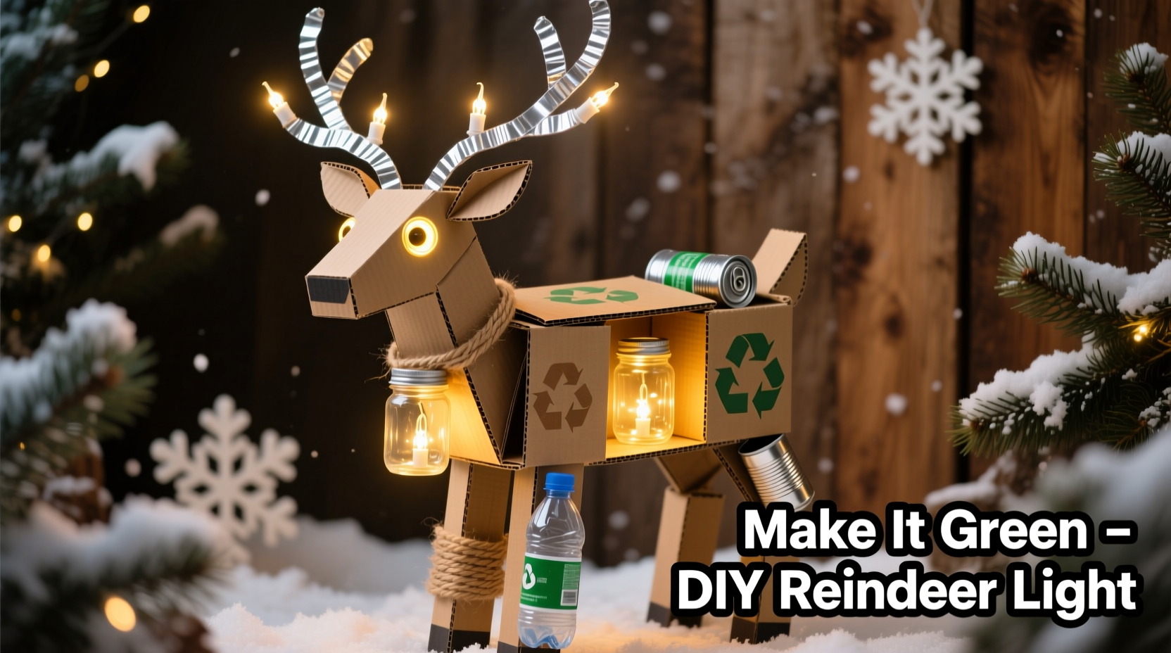 how to make a diy lighted reindeer using recycled materials