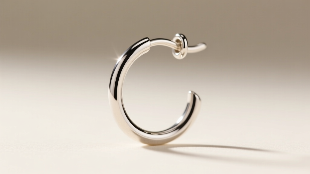 Macro view of a 20-gauge sterling silver french wire earring finding, highlighting the tension curve and polished metal finish.