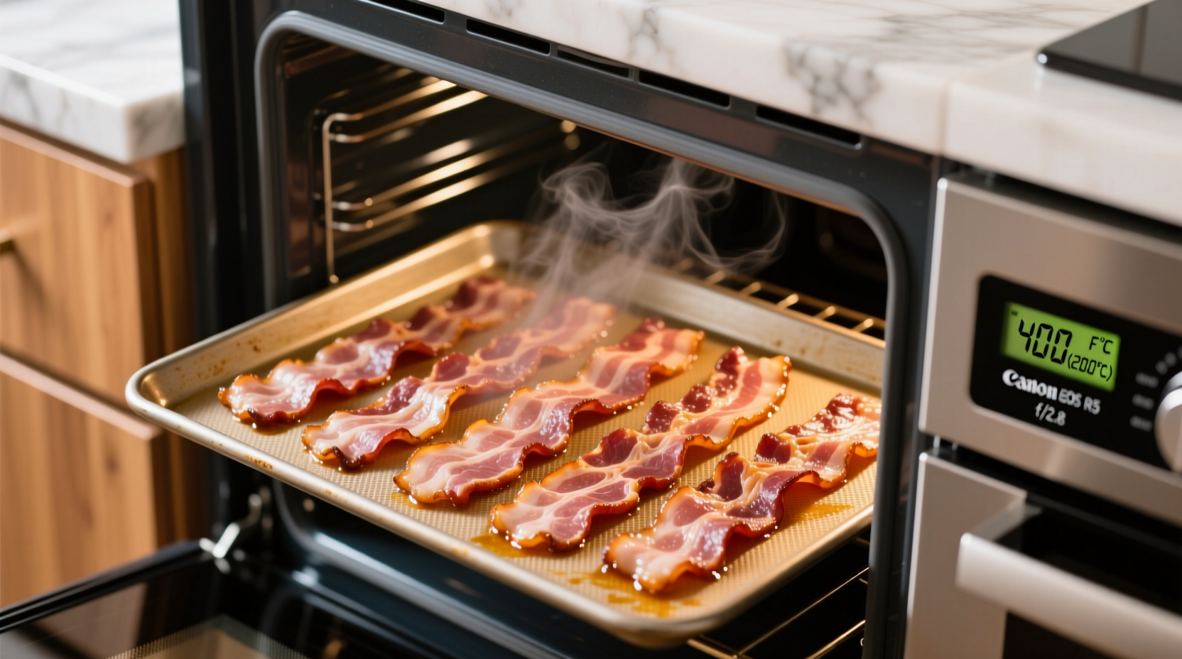 cooking bacon in oven what temperature