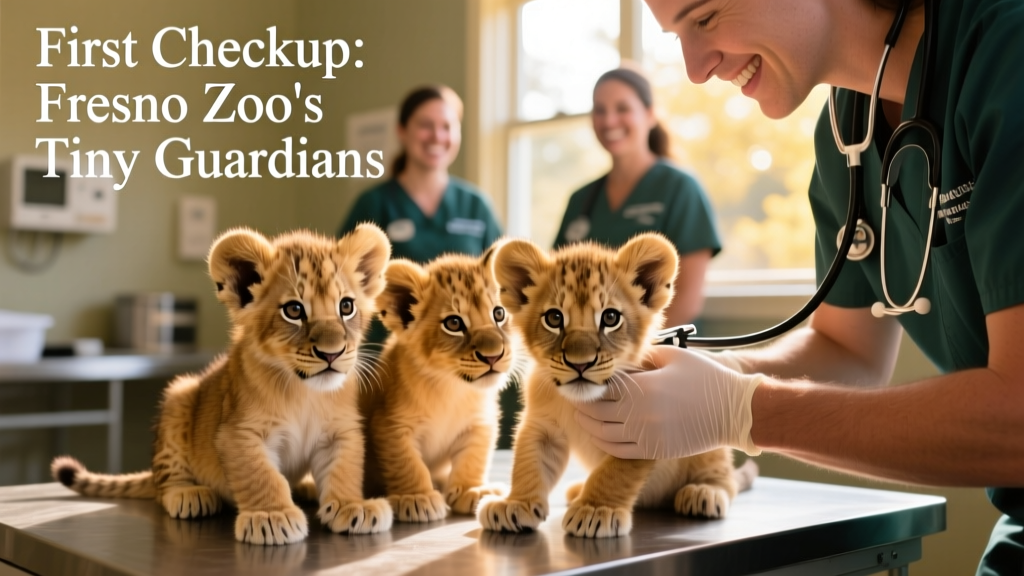 Tiny Lion Cubs Get Very First Vet Exam at Fresno Zoo & People Can't Take the Cuteness
