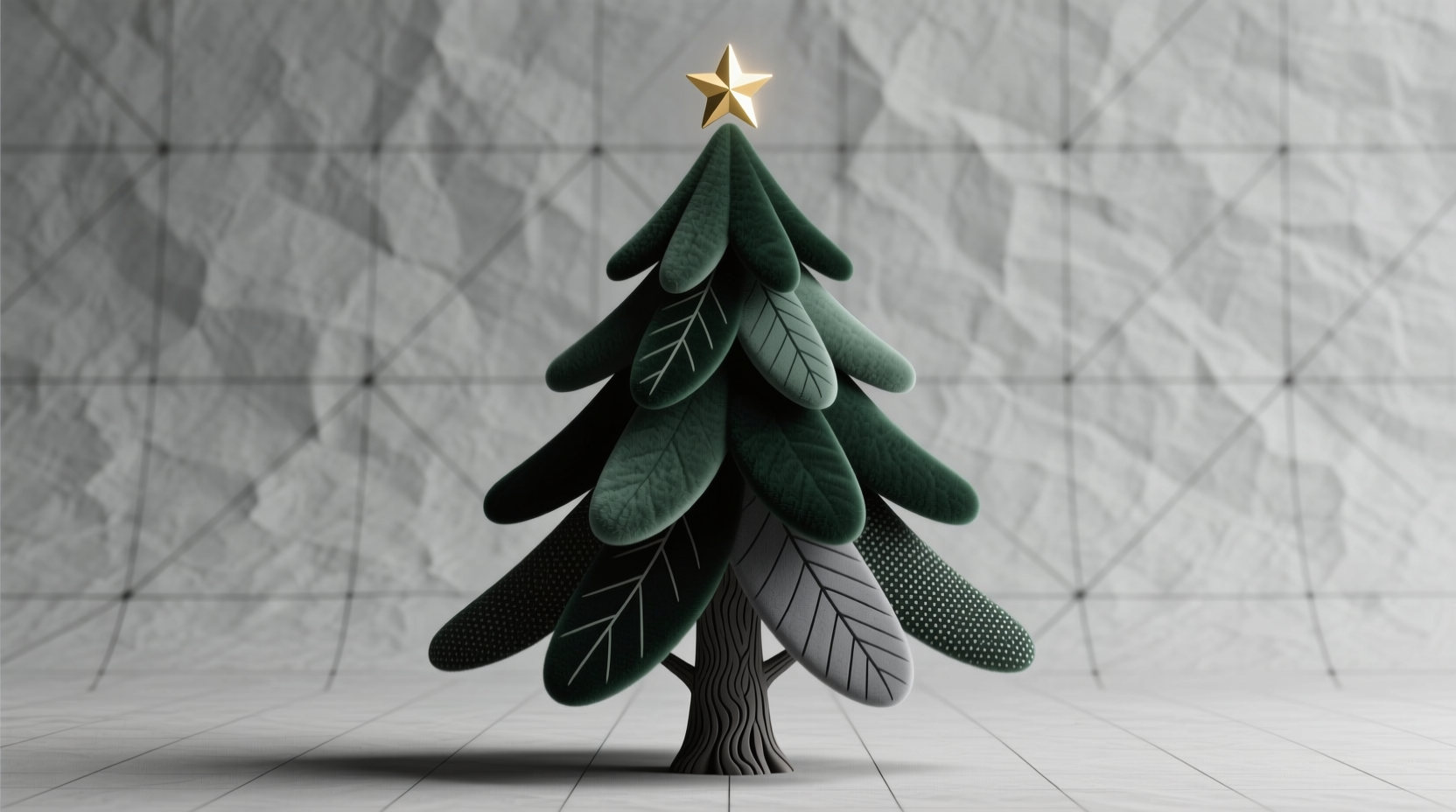 how to create a monochromatic christmas tree using varying shades and textures