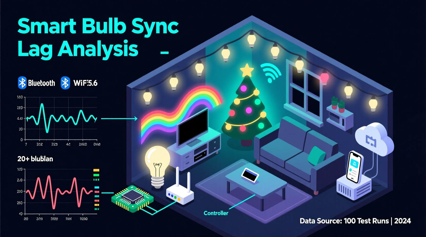 why does my smart bulb christmas display lag during transitions
