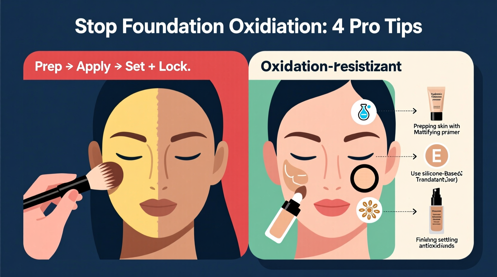 how to prevent foundation from oxidizing throughout the day